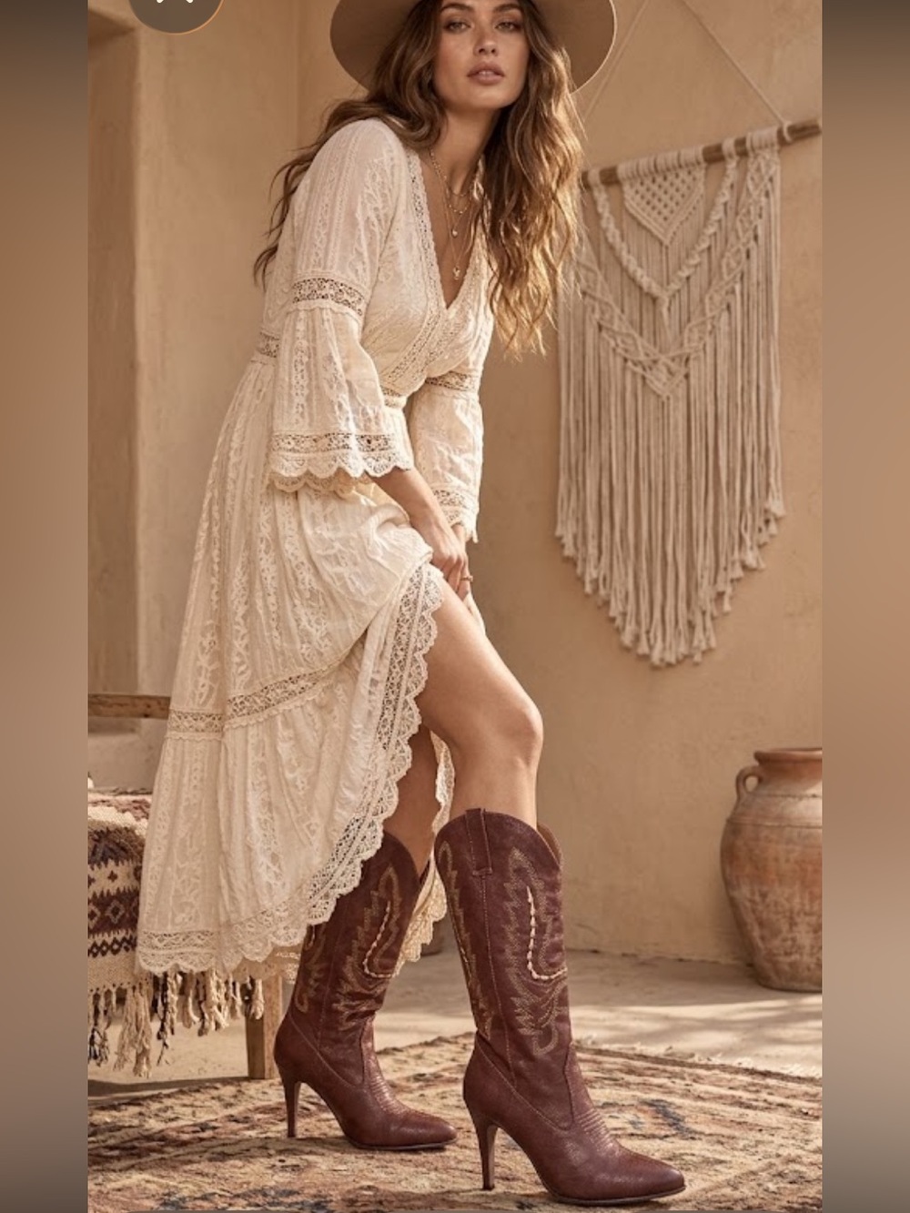 Ellie Shoes 709-Dallas Brown Western Stiletto Cowgirl Boots Size
9